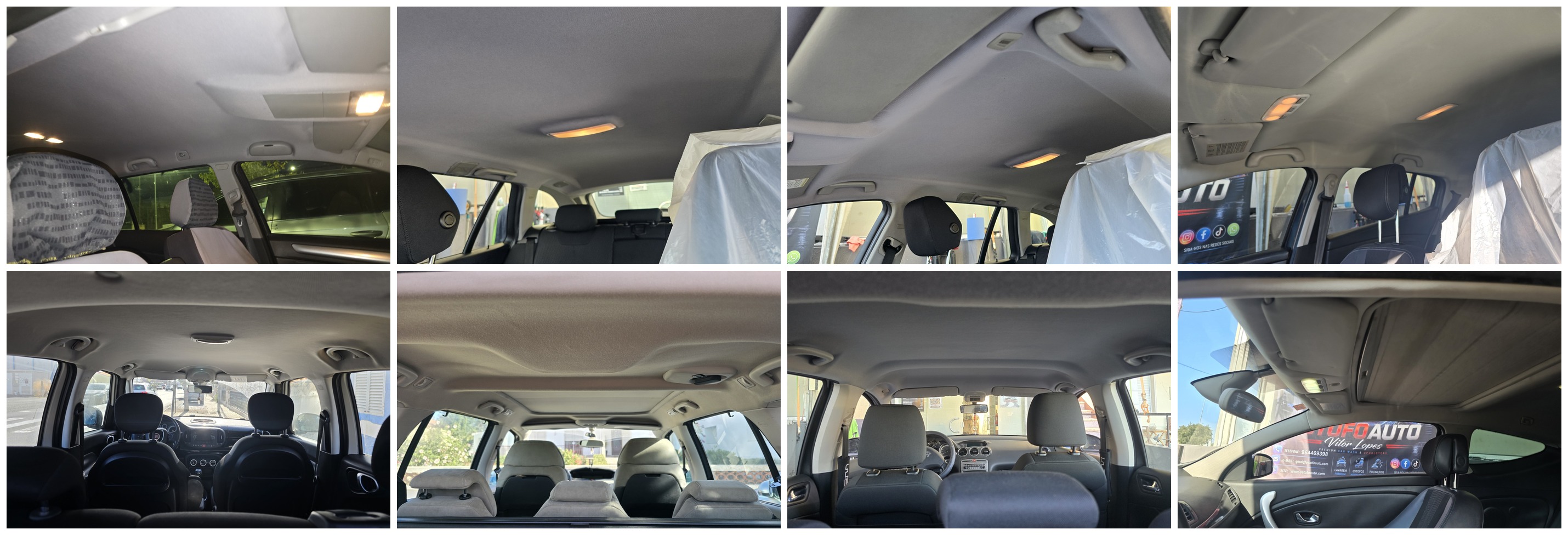 Montagem de estofagem de teto automóvel