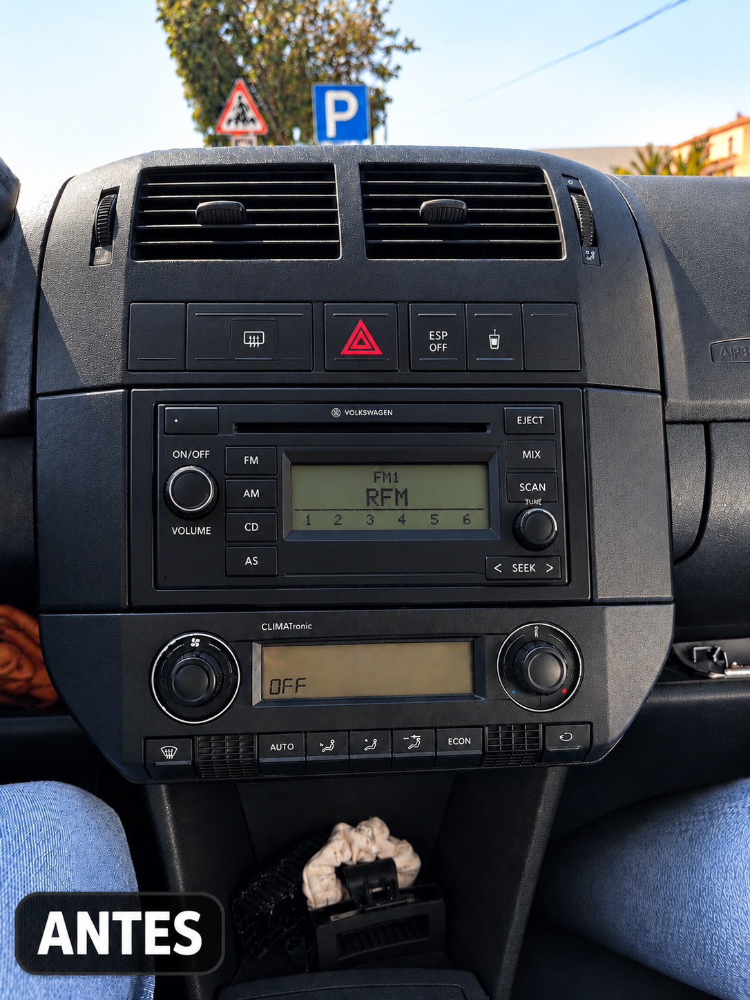 Rádio original antes da instalação